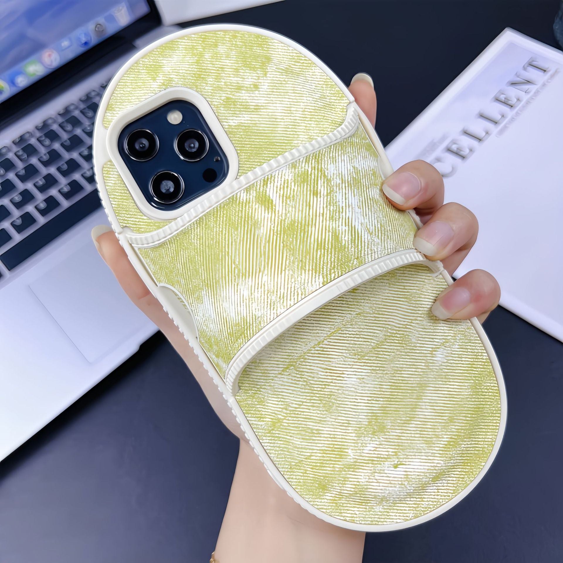 For iPhone 12 Pro Max Kickstand Case Denim Slipper Design Mirror Function TPU Phone Cover For iPhone 12 Pro Max Kickstand Case Denim Slipper Design Mirror Function TPU Phone Cover